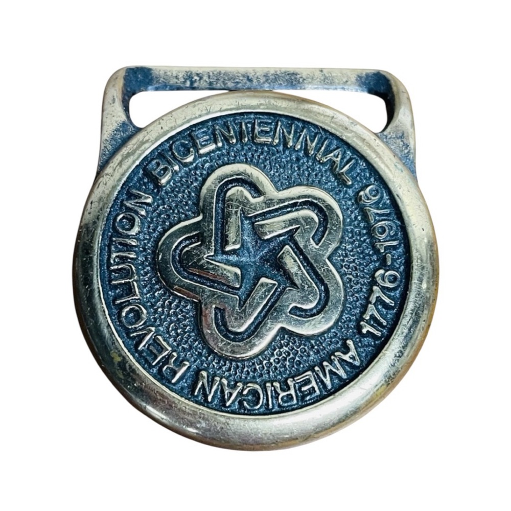 Vintage Bicentennial Belt Buckle 1776-1976 Solid Brass Statement Piece